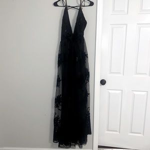 Black lace maxi dress